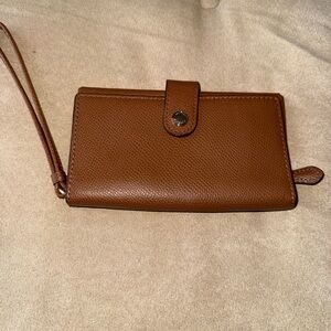 Brown Coach Leather Wristlet Wallet
